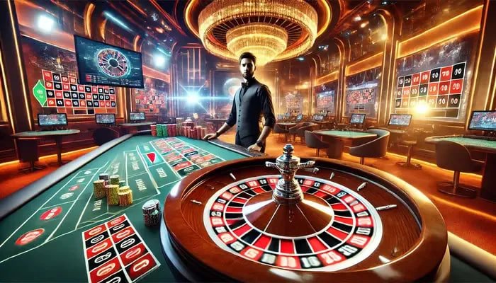 Blackjack ဂိမ်းစားပွဲပေါ် ကတ်ဆွဲကစားနေသော ကစားသမား